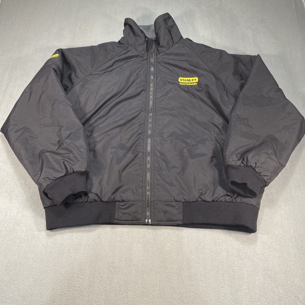 WearGuard Men's XL Black Overcoat Fleece Lined Stanley Logo Two Outer Pockets‎